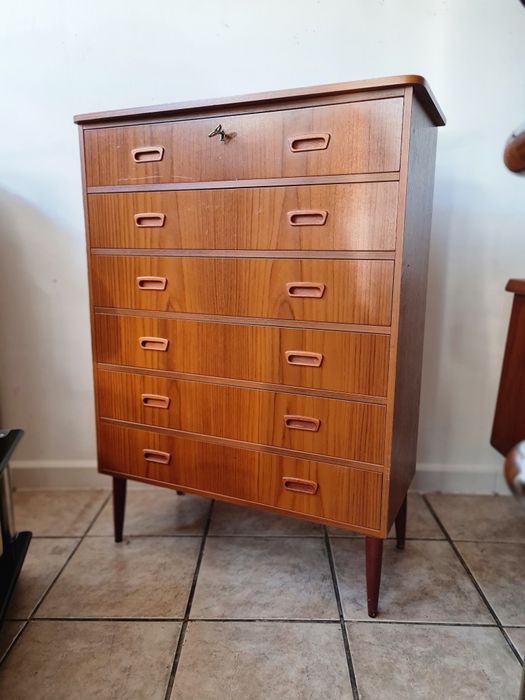 Komoda z szufladami ,skandynawski design,Szwecja lata 60,mid-century
