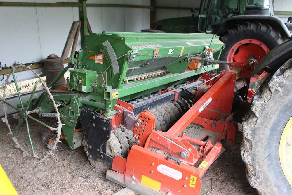agregat uprawowo siewny Amazone AD302 + brona Maschio  z wałem Gutlera