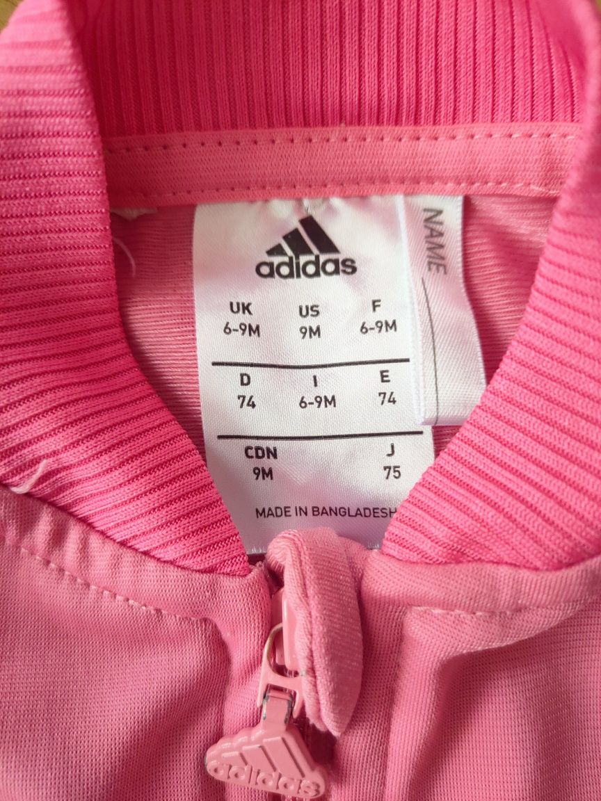 Bluza rozpinana różowa Adidas rozm. 6-9mcy