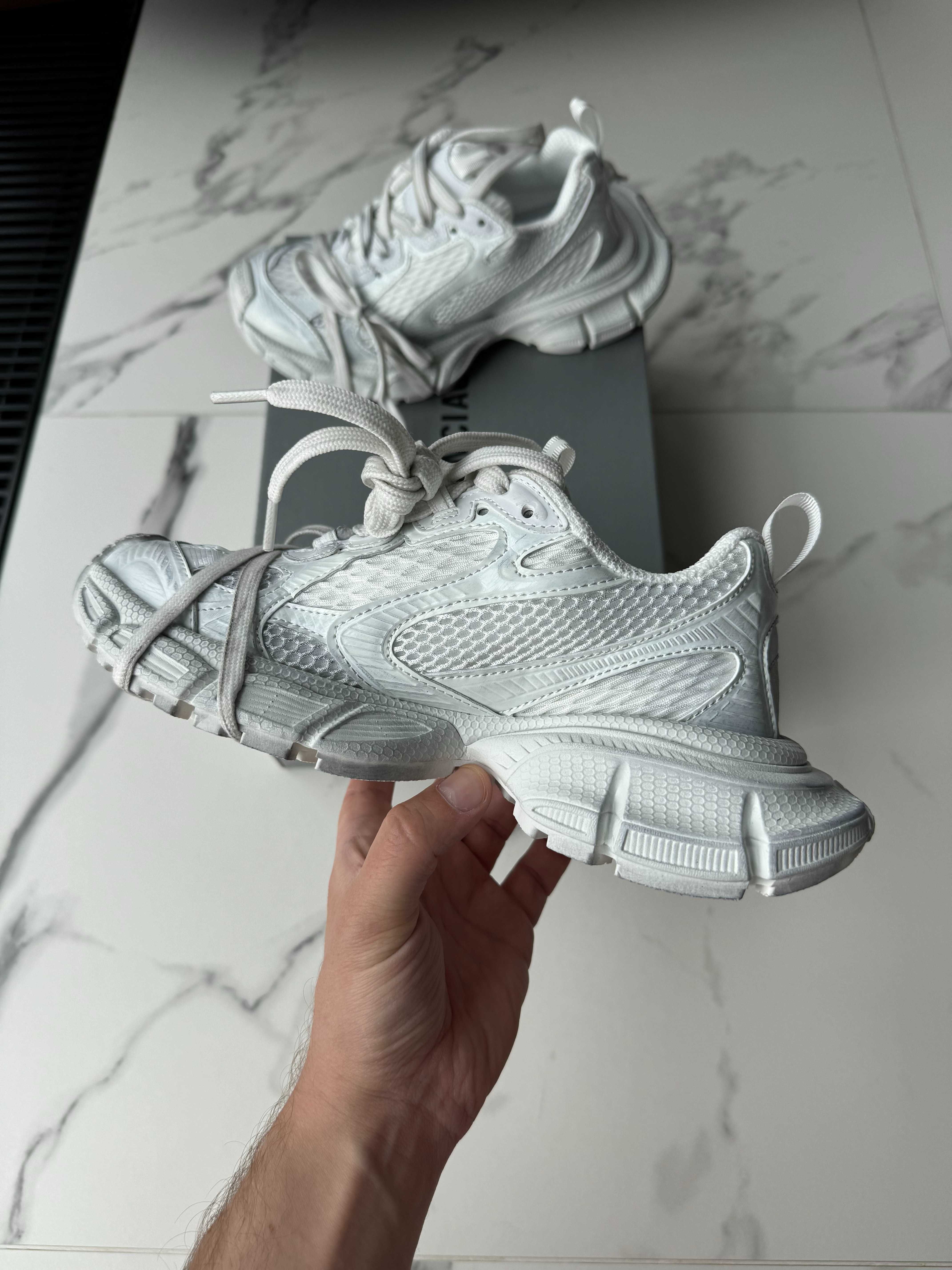 Кросівки Balenciaga 3XL White Silver / Dirty White / кроси Баленсіага