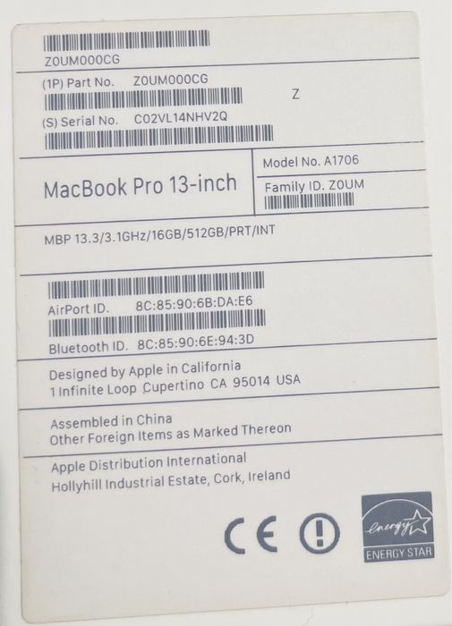 MacBook Pro 13 polegadas de 2017