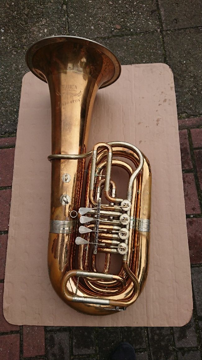 Tuba Bb Musica Steyr Austria Cerveny