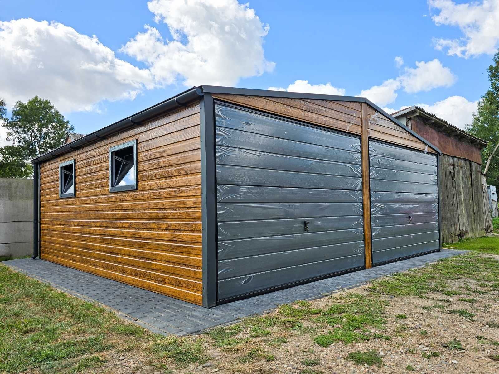 Garaż blaszany 9x5m Matowa Czerń 3 stanowiska dwuspadowy | TRANSTAL