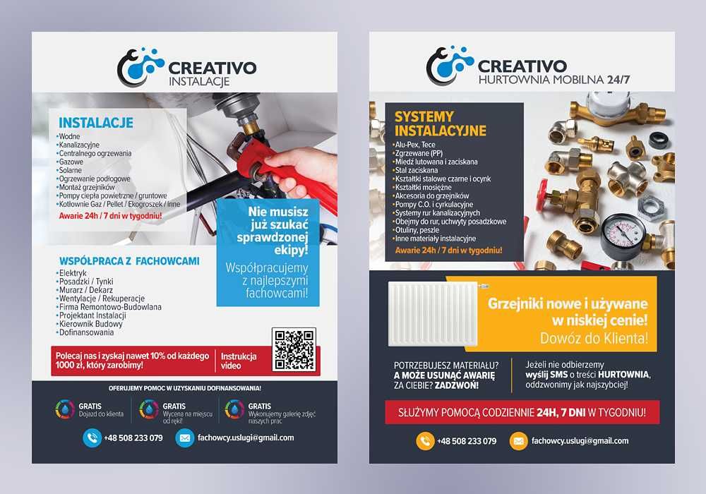 Grafik komputerowy, projekt graficzny ulotka, baner, plakat, logo, www
