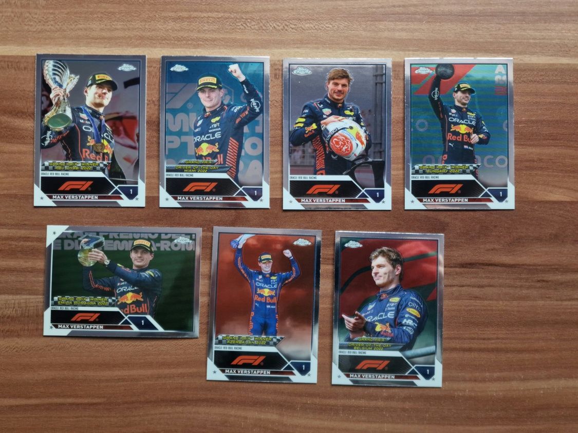 Max Verstappen zestaw kart F1 Topps Chrome 2023