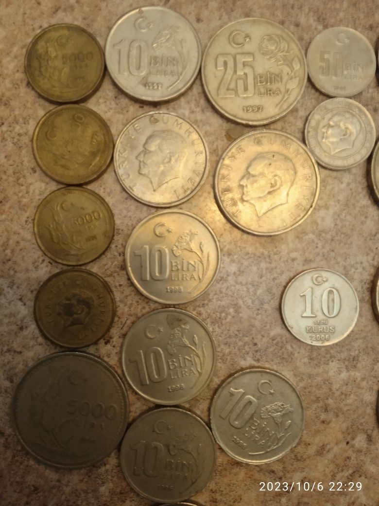 Монеты Турецкая Лира 1994 - 2004