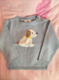 Camisola malha cãozinho 6-9m