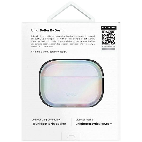 Etui UNIQ Iridescia na AirPods Pro 2 Hang Case - holo białe