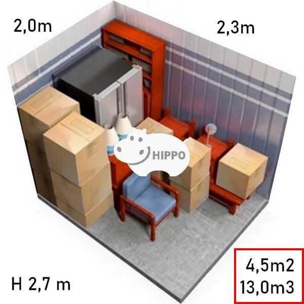 4,5m2 / h2,7m  Self Storage HIPPO24 Magazyny Samoobsługowe Wwa Ursynów