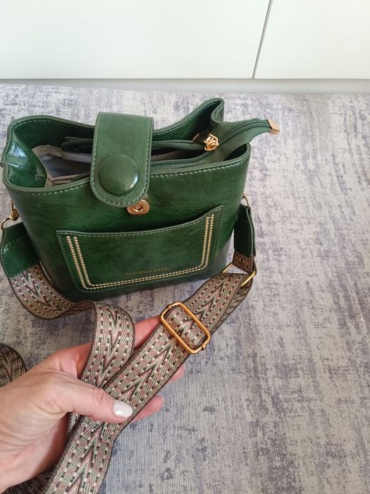 Mala tiracolo Verde estilo Vintage