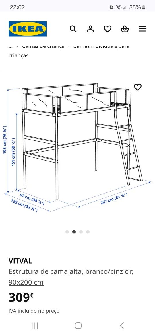 Cama alta ikea solteiro