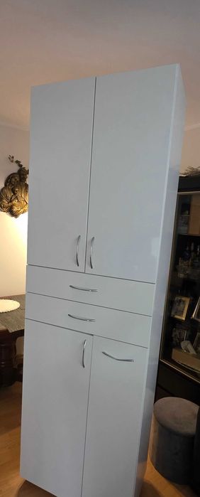 Szafka łazienkowa slupek biala lakierowana 2,23x70x42 cm