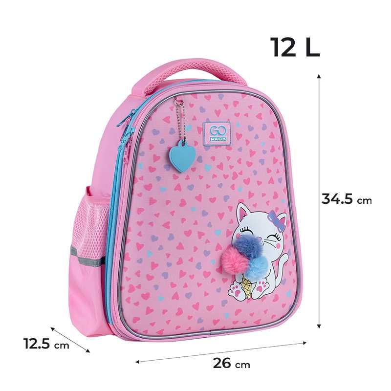 Рюкзак для школи напівкаркасний GoPack Fluffy Kitten GO25-165S-2