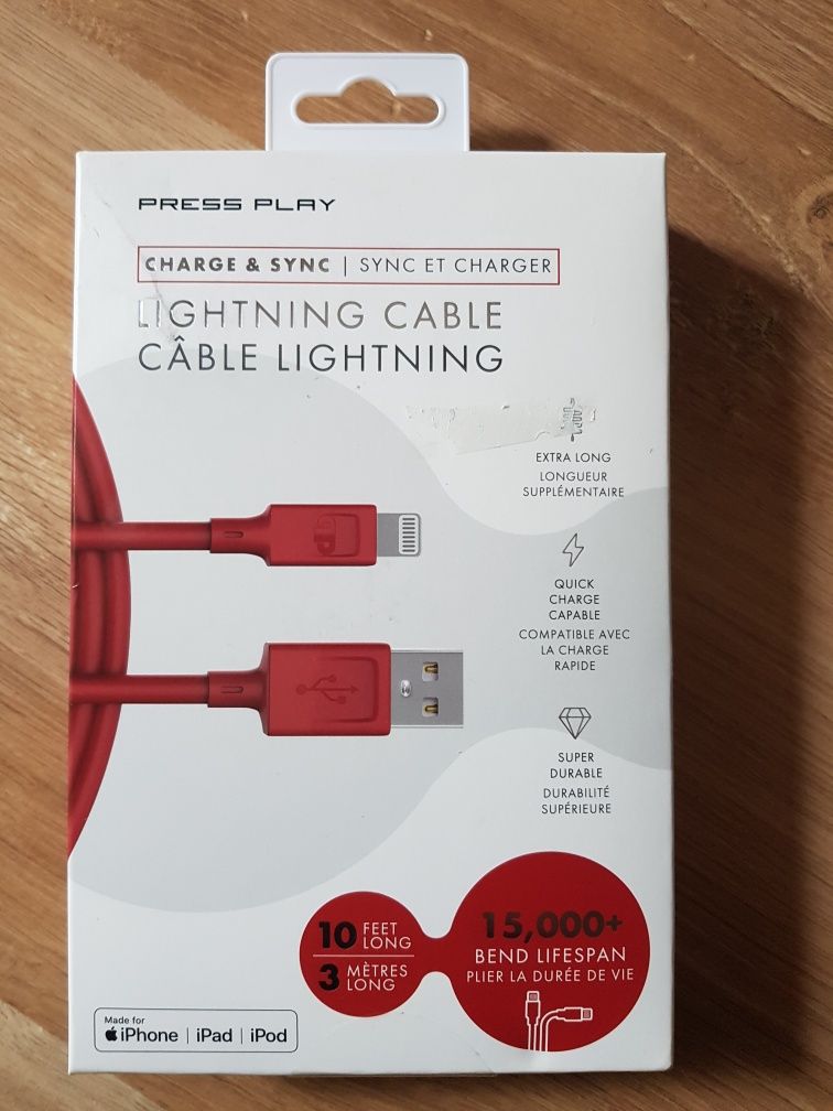 Kabel USB Lightning Apple iPhone iPad MFI 3 metry