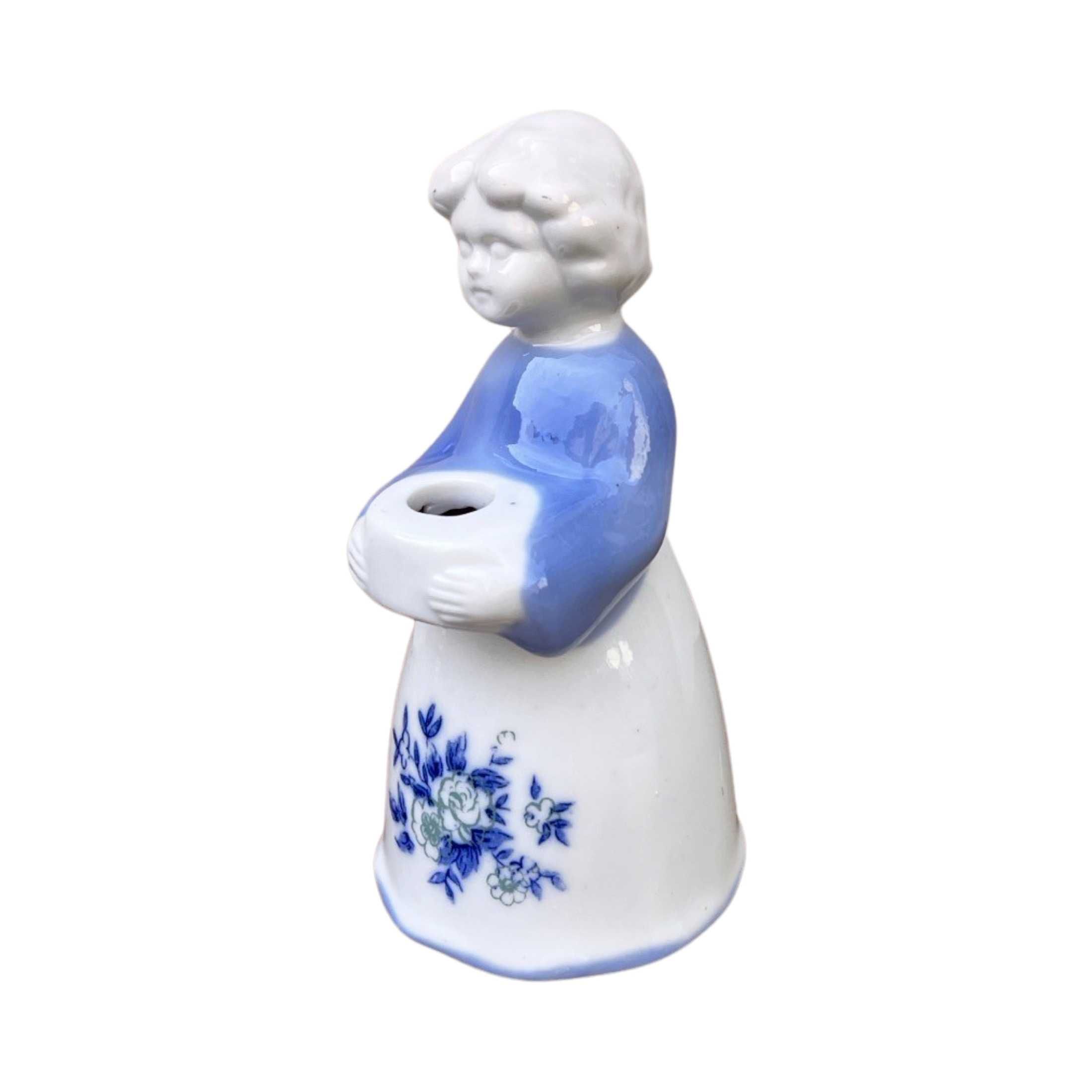 Porcelanowa figurka świecznik Chłopiec, Lilienthal, Niemcy lata 80.