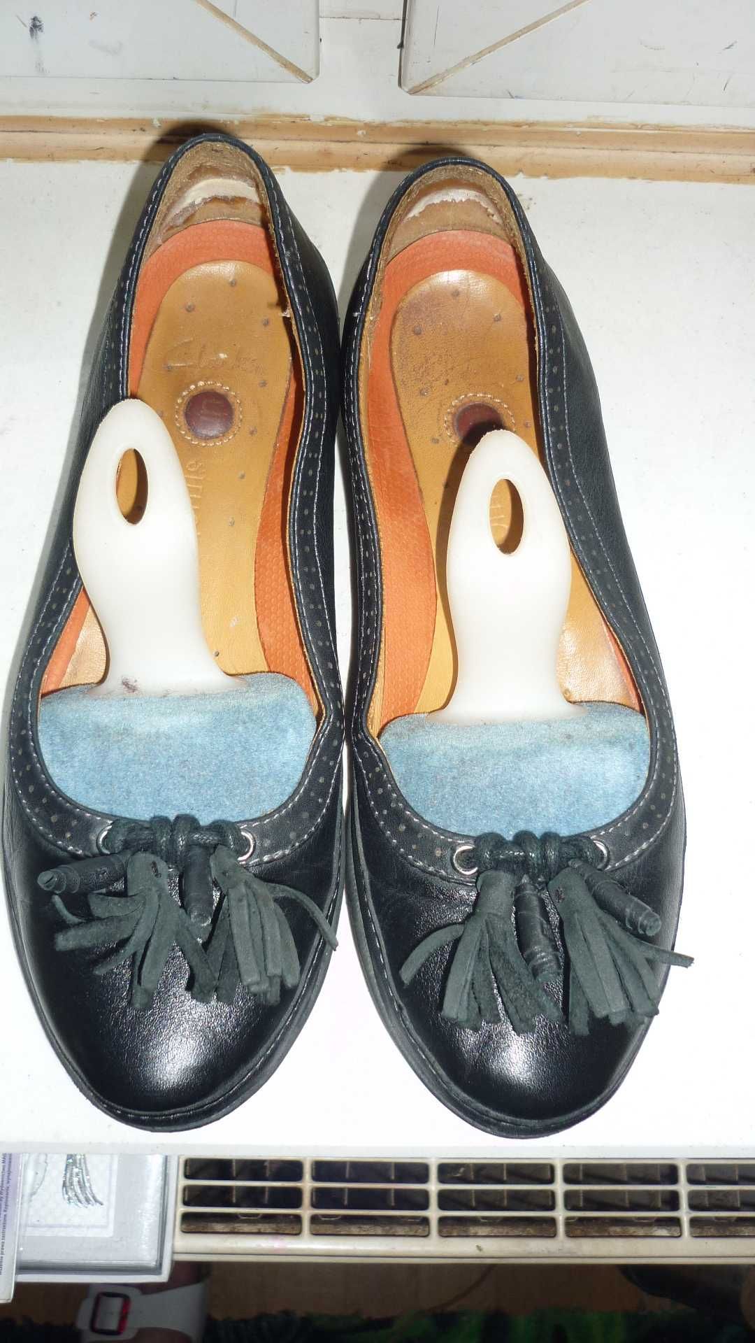 Clarks structured- skórzane baleriny  r; 37