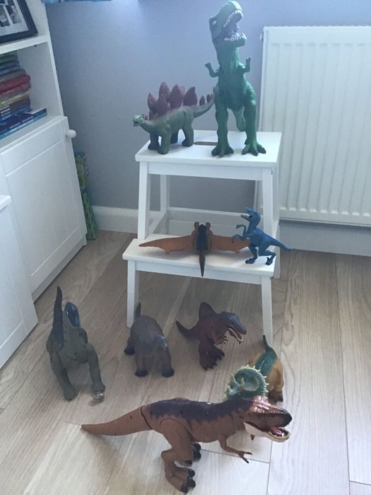 Dinozaury gumowe, plastikowe - zestaw