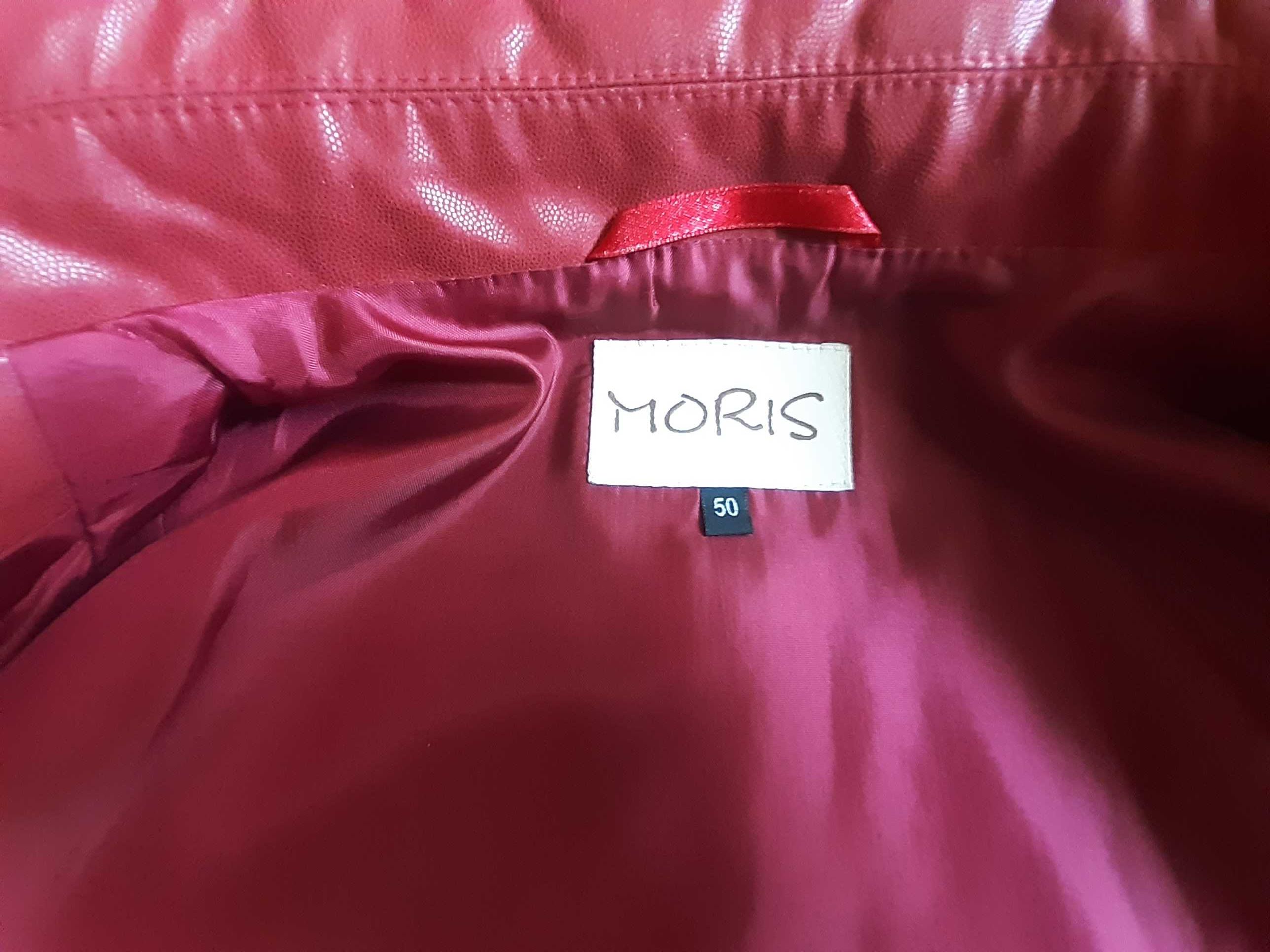 Nowy elegancki bordowy lekki wiosenny płaszcz Moris, rozmiar 50