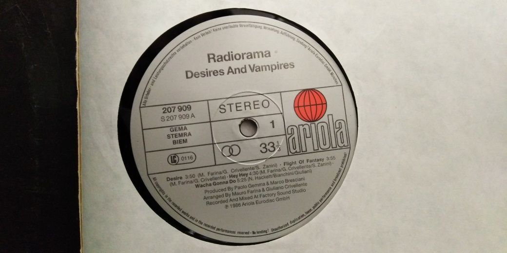 Radiorama Desires And Vampires winyl 1 wydanie