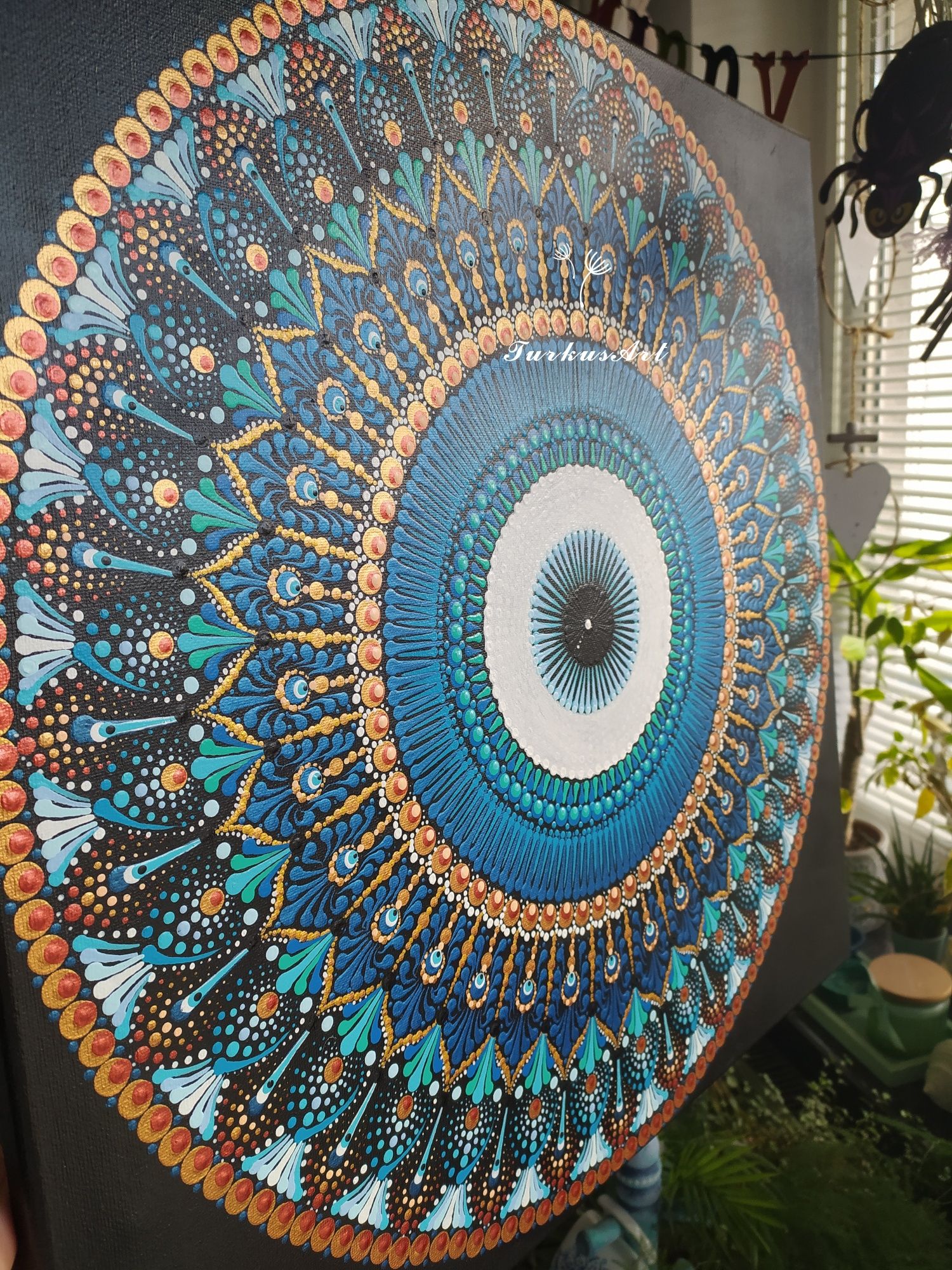 EvilEye Mandala unikatowy obraz 50x50cm