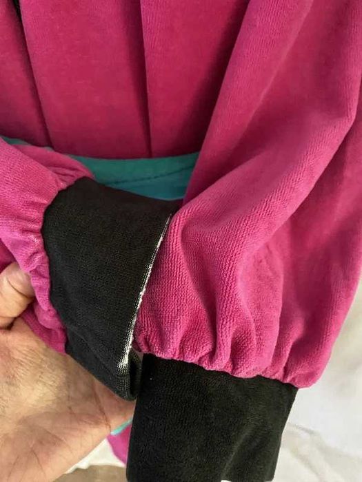 Kolorowy welurowy zapinany szlafrok podomka 3XL/46
