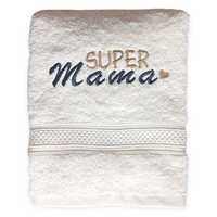Kąpielowy ręcznik SUPER MAMA - prezent na Dzień Matki - 50x90 NOWY