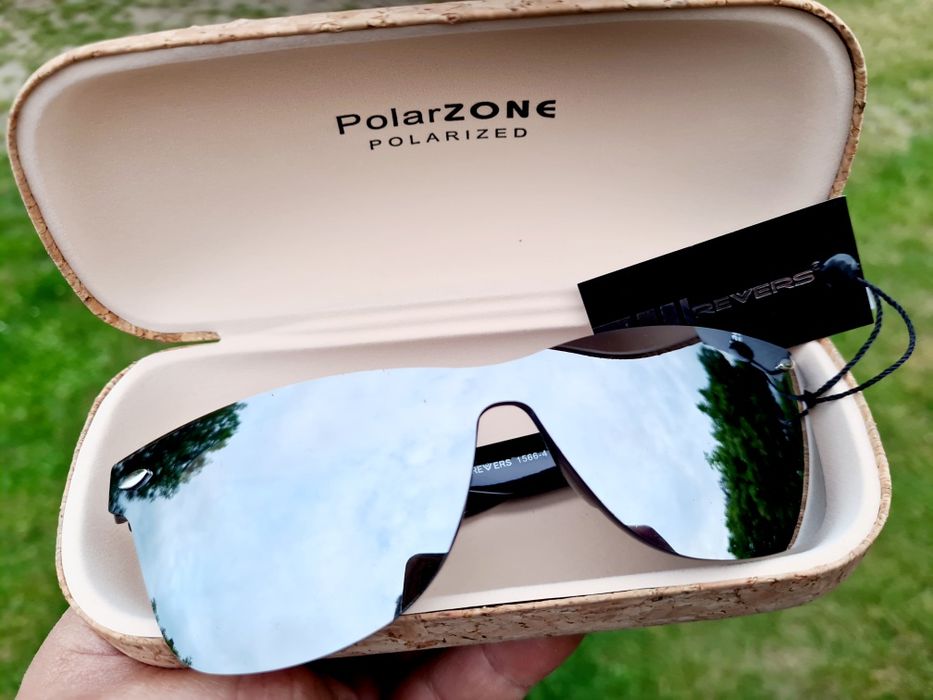 Okulary Przeciwsłoneczne Revers lustrzane bezramkowe z etui