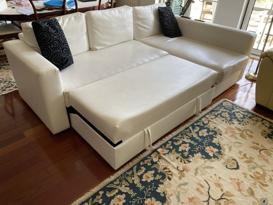 Sofá napa com chaisse longue