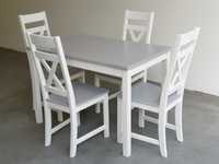 Zestaw-stół + krzesła do restauracji kuchni biały szary PRODUCENT nowy