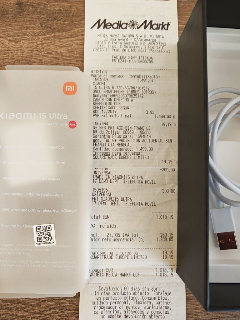 Xiaomi 15 Ultra 5G 16GB/512GB Dual Sim Preto Seminovo C/Gar