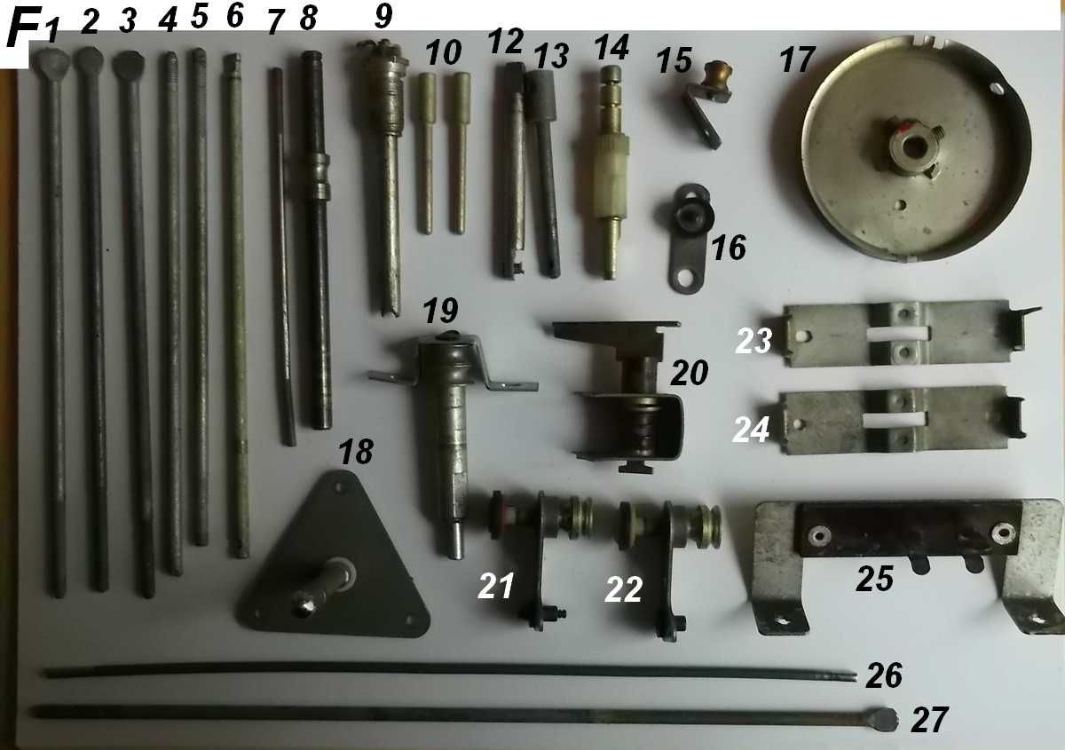 Części mechaniczne ze starego sprzętu RTV - prawie 220 szt