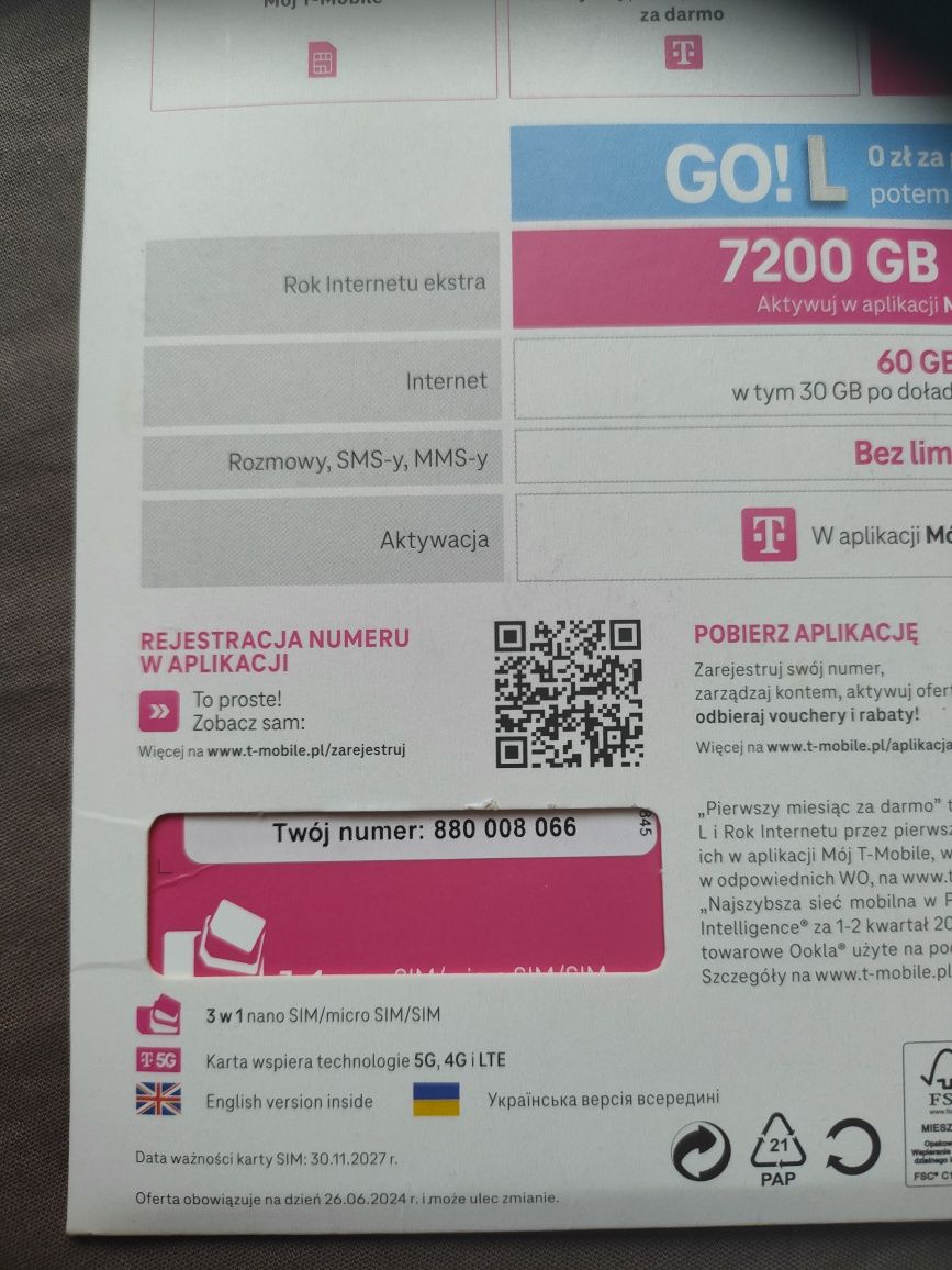 Złoty numer T Mobile