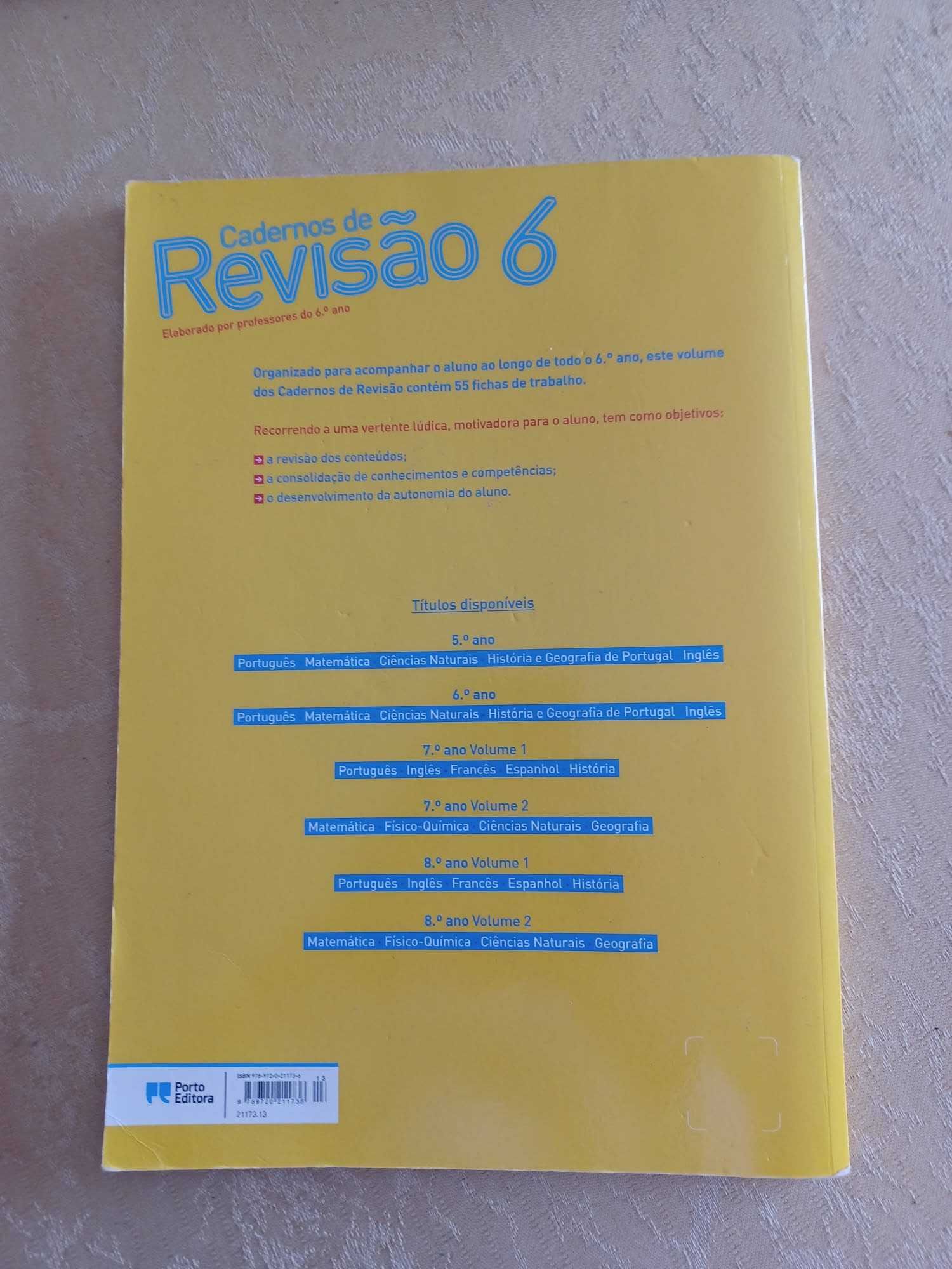 Cadernos de Revisão - 6.º Ano (COMO NOVO)