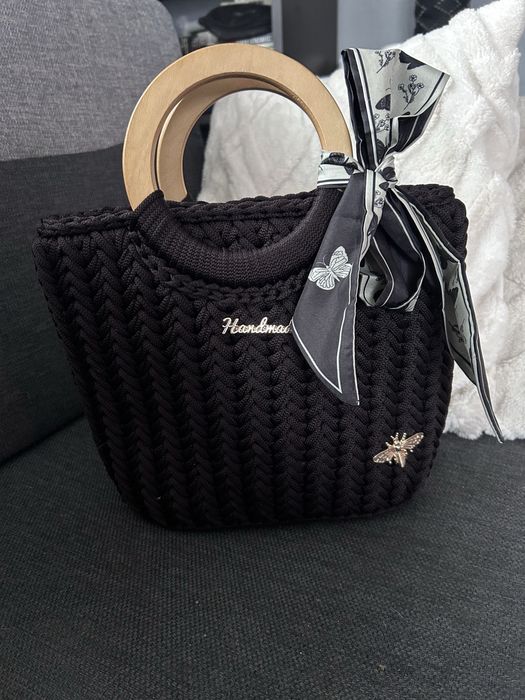 Torba ze sznurka ręcznie robiona