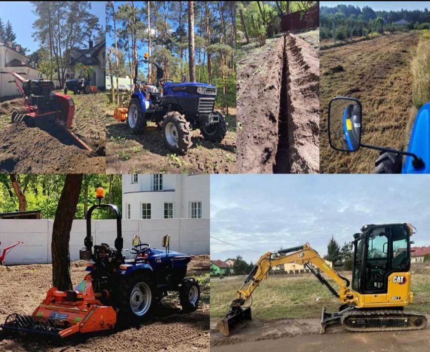 Wynajem minikoparki z operatorem,  glebogryzarka separacyjna