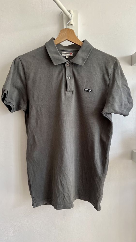 Koszulka polo M szara 100% bawełna Jack & Jones