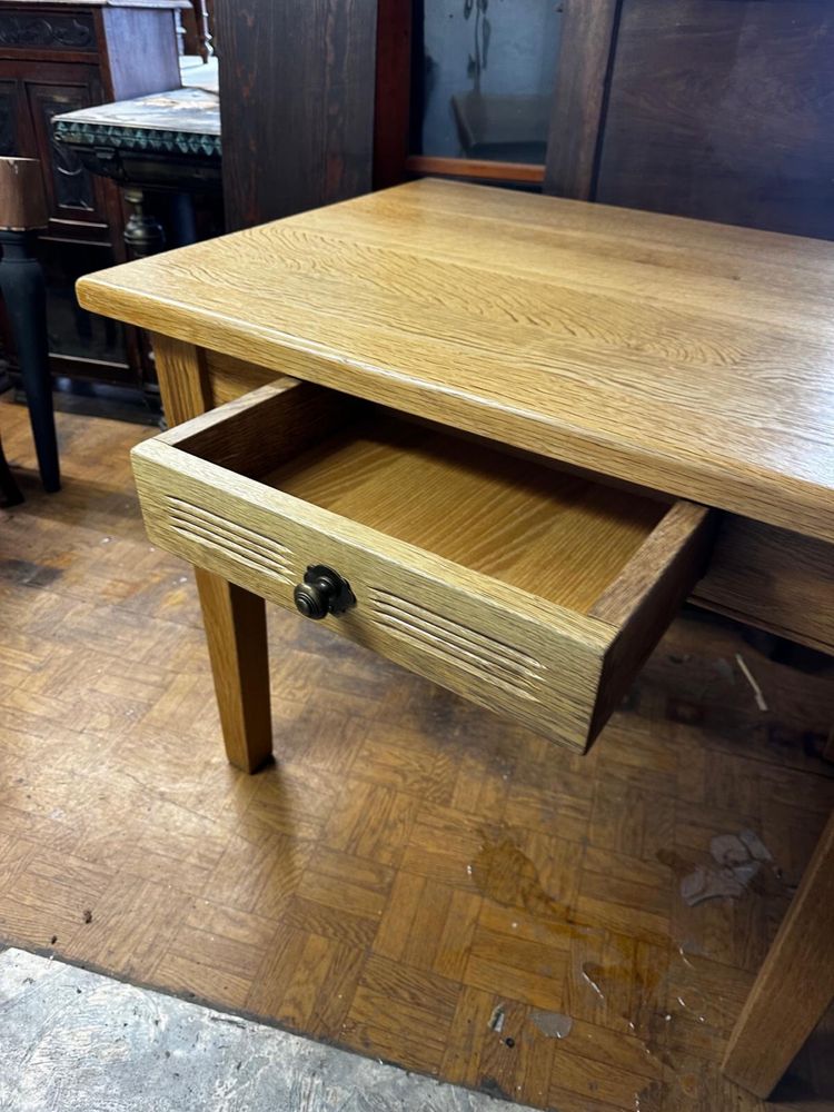 Piękne biurko stolik dębowy lite drewno
