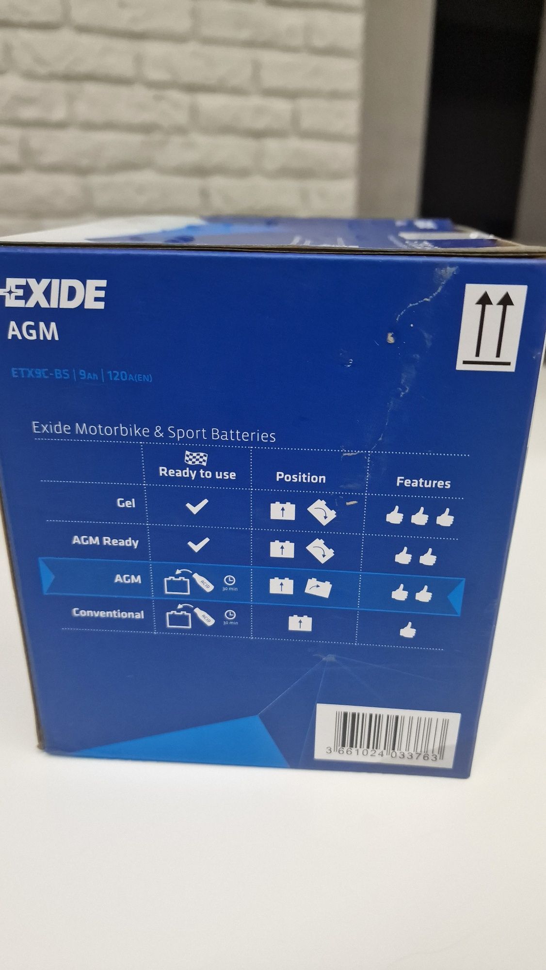 Akumulator Exide AGM ETX9C-BS 12V 120A