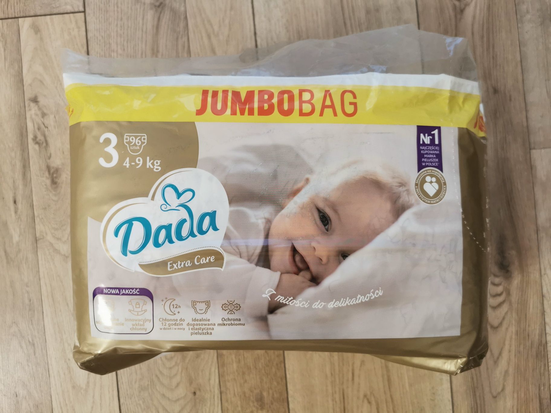 1 x Pieluszki Dada Extra Care JUMBO BAG rozmiar 3 96 szt/op 1x