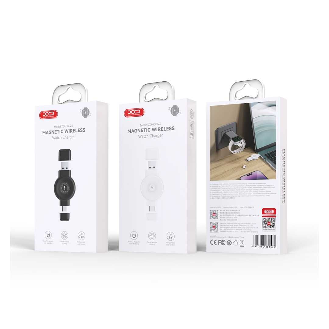 Ładowarka XO Bezprzewodowa Indukcyjna Do Smartwacha QI USB+USB-C 2,5W