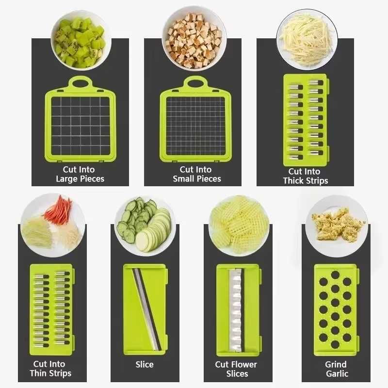 Picador multifunções descascador fatiador verduras cozinha 14 e 1 NOVO