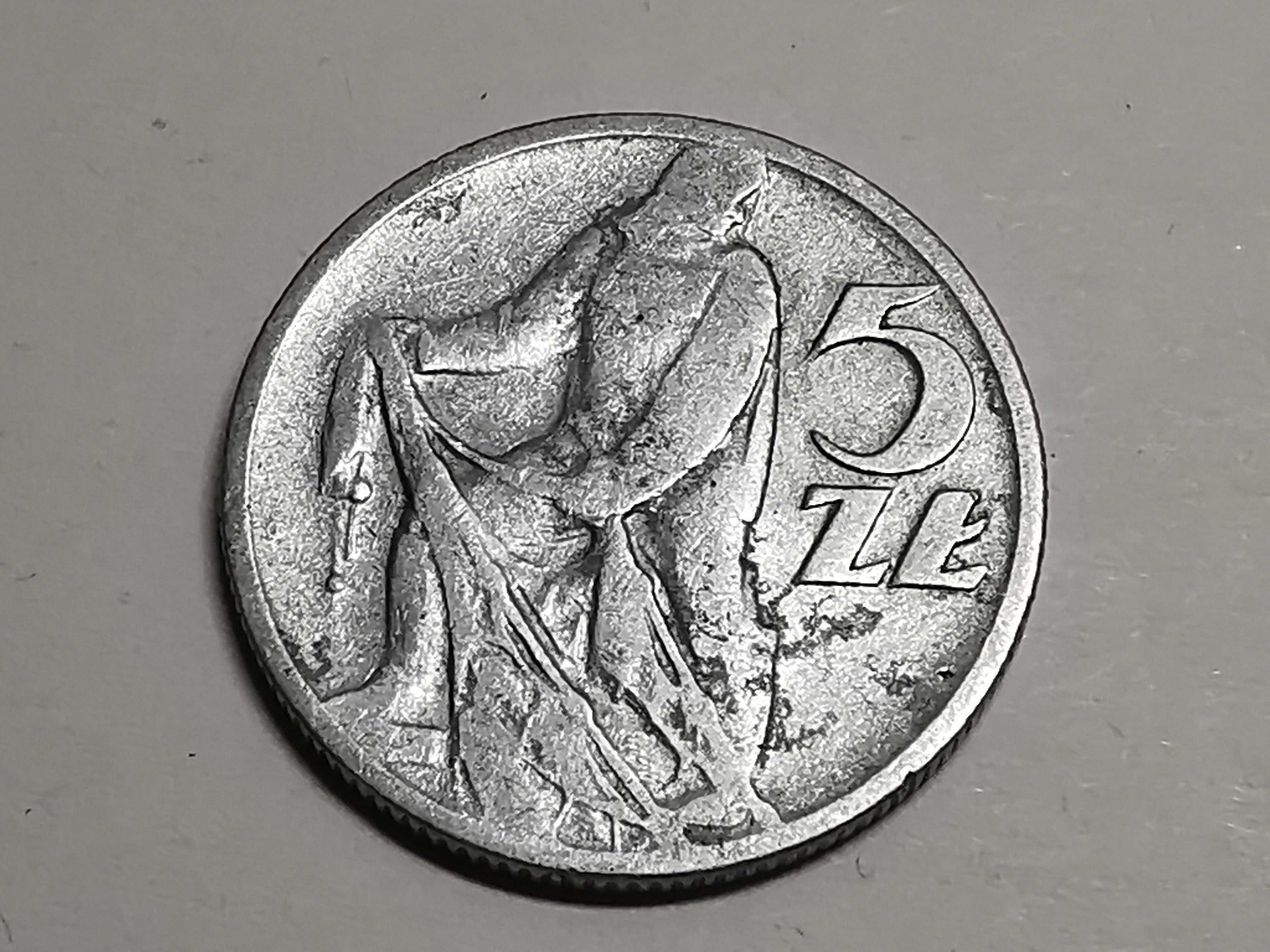 Moneta 5zł Rybak 1960 rok.