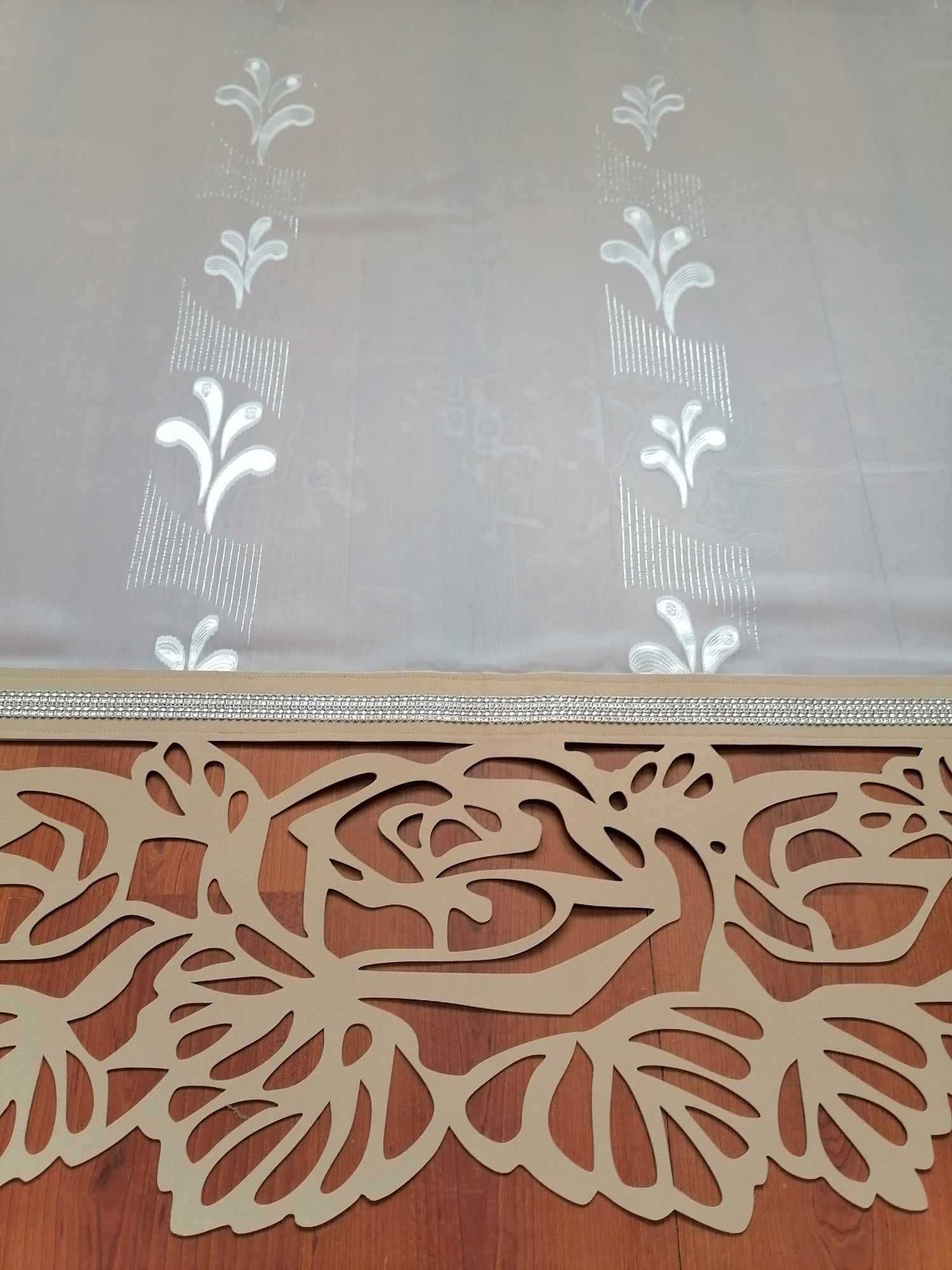 Firanka,panel,ażur szer.120,wys.126cm,cyrkonie