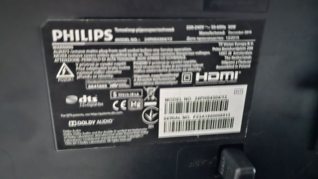 Telewizor Philips 24PHS4304/12  24 cale