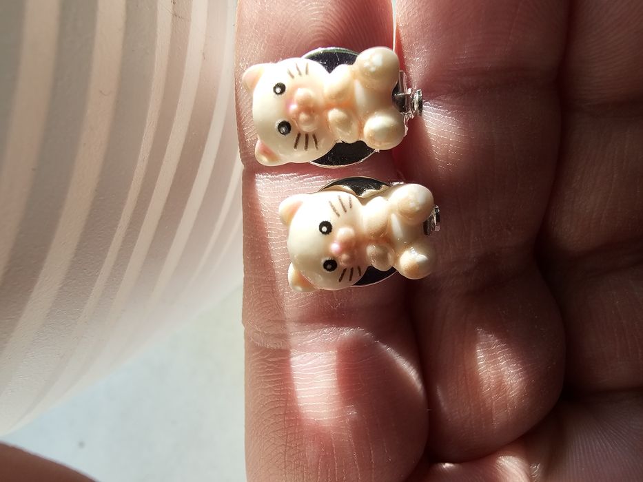 Klipsy dla dziewczynki kotki handmade
