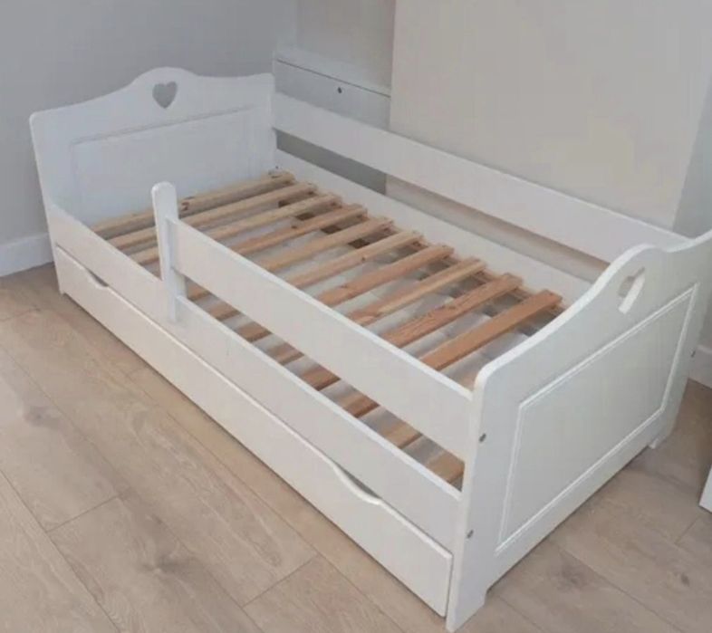 Łóżko dziecięce 160x80 białe dla dziewczynki