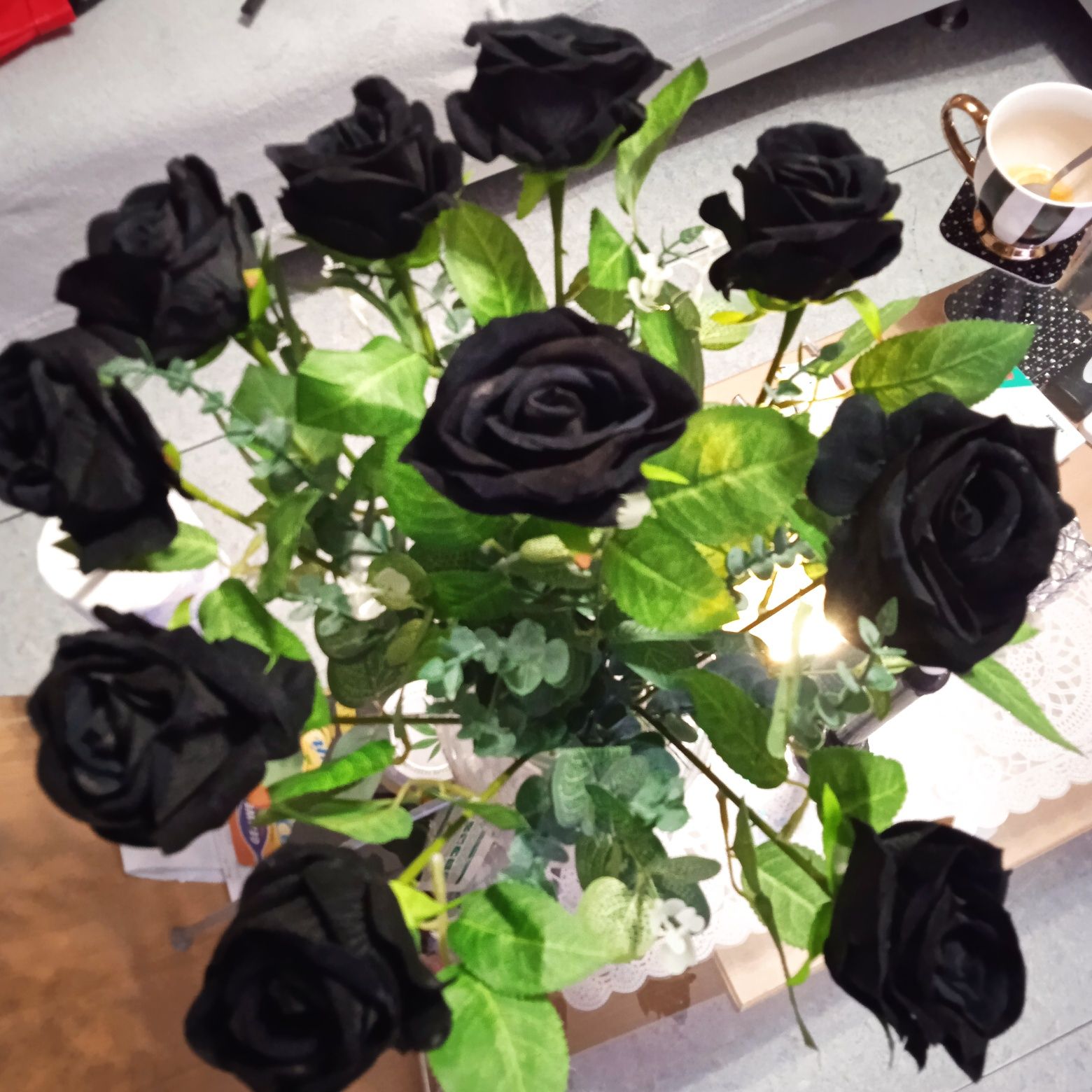 Czarne róże Velvet,długie, bukiet