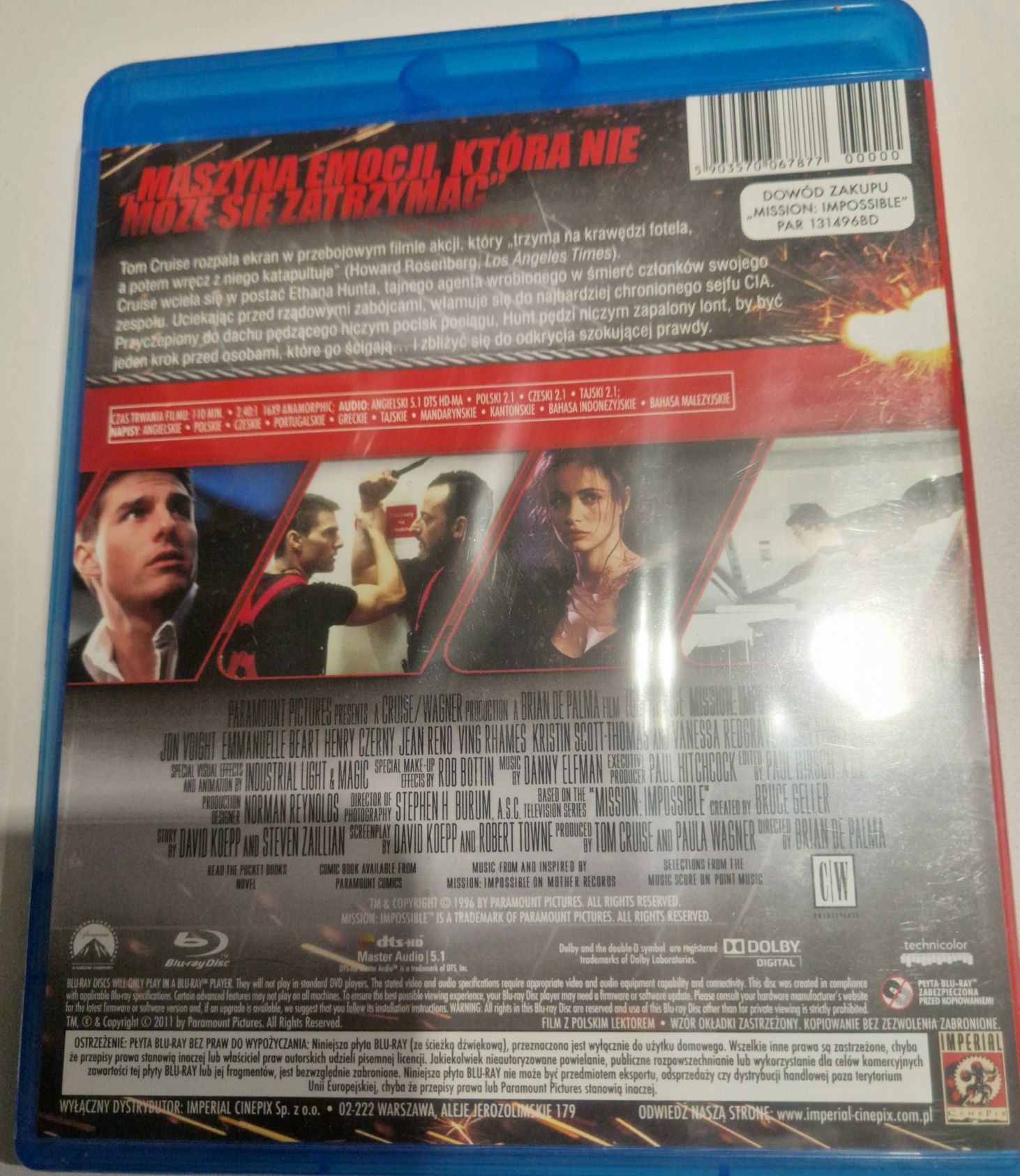 Sprzedam nowy zafoliowany film bluray Mission impossible cz.1