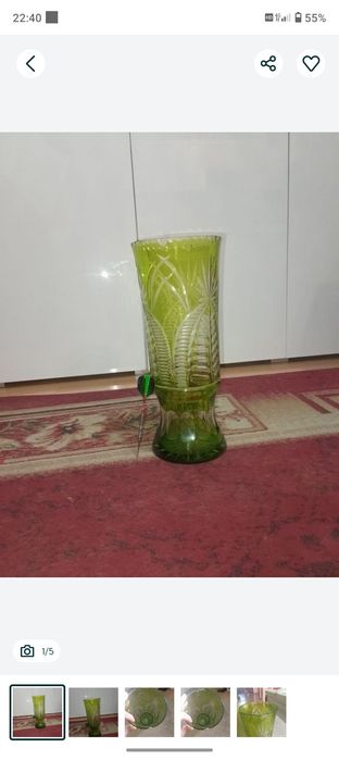 Piękny Stary wazon prl kryształowy 35cm
