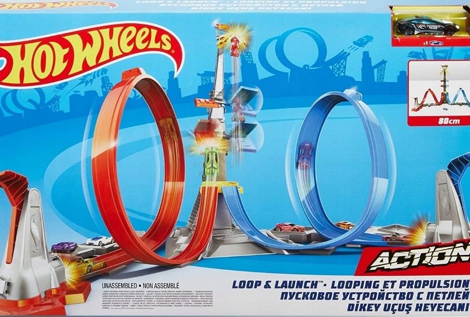 Tor Hot Wheels GRW39 dwie pętle plus klatka